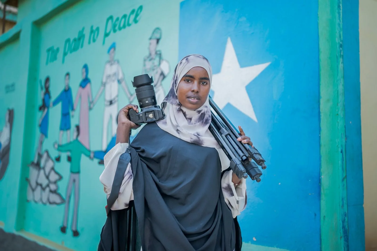 Somali journalists in a newsroom