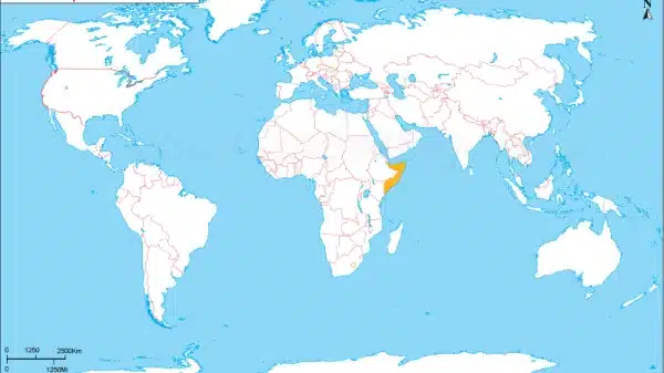 Somalia Location in World Map